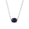 Blue Lab Created Sapphire Rhodium Over Sterling Silver Paperclip
Necklace 2.37ctw