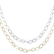 Set Of Two Marquise Link Chain Necklaces In 18K Gold Over Sterling Silver