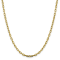 14K Yellow Gold 3.7mm Semi-solid Diamond-cut Open Link Cable Chain Necklace