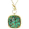 Green Turquoise And White Zircon Pendant Necklace In 18K Gold Over
Sterling Silver