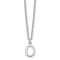 Rhodium Over Sterling Silver Cutout Letter O Initial Necklace
