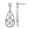 Rhodium Over Sterling Silver Textured Cubic Zirconia Teardrop Dangle Earrings