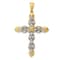 14k Yellow Gold and Rhodium Over 14k Yellow Gold Diamond Cross Pendant