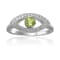 Peridot with Moissanite Accents Rhodium Over Sterling Silver Evil Eye
Halo Ring