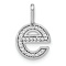 14K White Gold Diamond Lower Case Letter E Initial Pendant