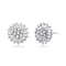 CZ Halo Stud Earrings In Sterling Silver