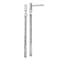 Rhodium Over 14k White Gold Polished and Diamond-Cut Bar Dangle Earrings