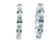 Aquamarine and CZ 7..58 Ctw Oval Rhodium Over Sterling Silver Women's
Hoop Earrings Jewelry