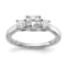 Rhodium Over 14K White Gold Lab Grown Diamond SI1/SI2, G H I, 3-Stone
Engagement Ring