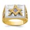 10K Two-Tone Yellow and White Gold Men's Textured Blue Lodge Master
Masonic Ring