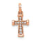 14k Rose Gold Small Diamond Latin Cross Pendant