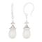 7.5-8mm White Cultured Freshwater Pearl and Cubic Zirconia Rhodium Over
Sterling Silver Earrings