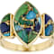 Mohave Turquoise Cocktail Ring In 18K Gold Over Sterling Silver