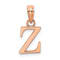 14k Rose Gold Polished Block Letter Z Initial Pendant