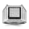 Rhodium Over Sterling Silver Brilliant Embers CZ Black and White Men's Ring