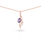 Natural Purple Amethyst 14K Rose Gold Over Sterling Silver Pear Shape
Pendant with Chain