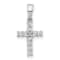 Rhodium Over 14K White Gold Diamond Latin Cross Pendant
