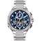 Bulova Men's Precisionist Blue Dial, Stainless Steel Watch
