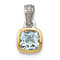 Rhodium Over Sterling Silver with 14k Accent Aquamarine Pendant