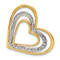 14K Two-tone Gold Diamond Triple Heart Chain Slide Pendant