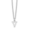 Rhodium Over Sterling Silver Cutout Letter V  Initial Necklace