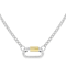 Two-Tone Curb Chain Necklace In 18K Gold Over Sterling Silver 18.5 Inch