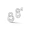 Rachel Zoe Pave CZ Fluted Stud Earrings in Rhodium Over Sterling Silver