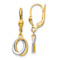 14k Yellow Gold and 14k White Gold Textured Polished Dangle Earrings