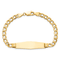 14k Yellow Gold Polished Soft Diamond Shape Cuban Link ID Bracelet