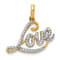 Rhodium Over 14K Yellow Gold with White Rhodium 0.02ct. Diamond LOVE Pendant