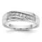 Rhodium Over 14K White Gold Lab Grown Diamond Men's Band