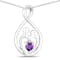 Purple Amethyst Mom and Child Rhodium Over Sterling Silver Heart Pendant
With Chain 0.14ct