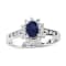 0.85ctw Sapphire and Diamond Ring in 14k White Gold