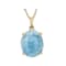 Oval Larimar Solitaire Pendant In 10K Gold