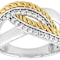 Two-Tone Moissanite Crossover Ring In 14K Gold And Platinum-Enhanced
Sterling Silver 0.44ctw DEW