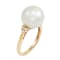 12-13mm Round White Freshwater Pearl with 0.02ctw Diamond Accent 14K
Yellow Gold Ring