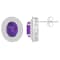 8x6mm Oval Amethyst And White Topaz Accent Rhodium Over Sterling Silver
Double Halo Stud Earrings