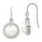 Rhodium Over Sterling Silver 7-8mm White Freshwater Cultured Pearl Cubic
Zirconia Dangle Earrings