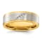 White Cubic Zirconia Yellow IP-Plating Over Titanium 8mm Men's Band Ring