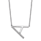 Rhodium Over 14k White Gold Sideways Diamond Initial A Pendant Cable
Link 18 Inch Necklace