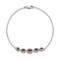 Rhodium Over 14k White Gold Marquise Garnet Bracelet