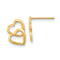14k Yellow Gold Hearts Stud Earrings