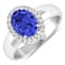 1.63ctw Violet Tanzanite and Diamond 14K White Gold Halo Ring