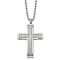 Titanium Brushed and Polished Cross Pendant with 22 Inch Ball Chain