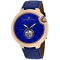 Christian Van Sant Men's Cyclone Automatic Blue Dial, Blue Leather Strap Watch