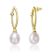 Pear Shape Freshwater Pearl And CZ Drop Earrings In 14K Gold Over
Sterling Silver