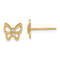 14K Yellow Gold Butterfly Cubic Zirconia Stud Earrings