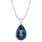 15x10mm Pear Shape London Blue Topaz Rhodium Over Sterling Silver
Pendant With Chain