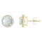 6mm Round Created Opal And Created White Sapphire 10k Yellow Gold Halo
Stud Earrings