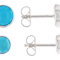 Turquoise Sterling Silver Stud Earring Set Of Two Pairs 5mm And 6mm